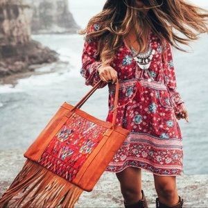 NWT Spell Folk-town Playdress Size XS in Wine 🍷